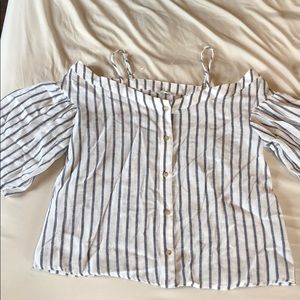 Off the shoulder linen top